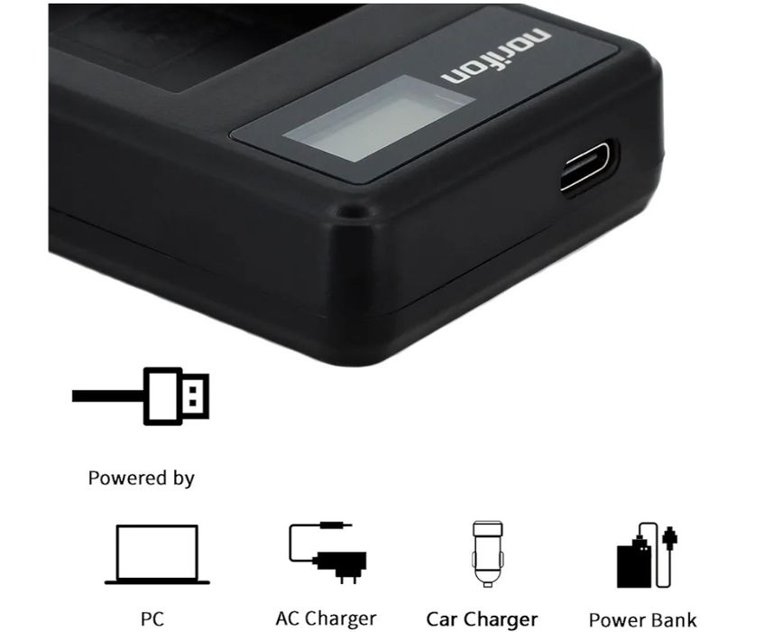 Зарядний пристрій Norifon LI-70B з РК-дисплеєм та USB для камер Olympus