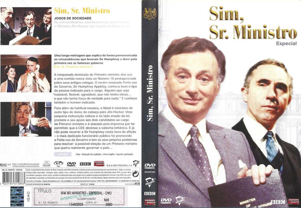 Sim, Sr. Ministro - - - Especial - Jogos de Sociedade - - - - - DVD