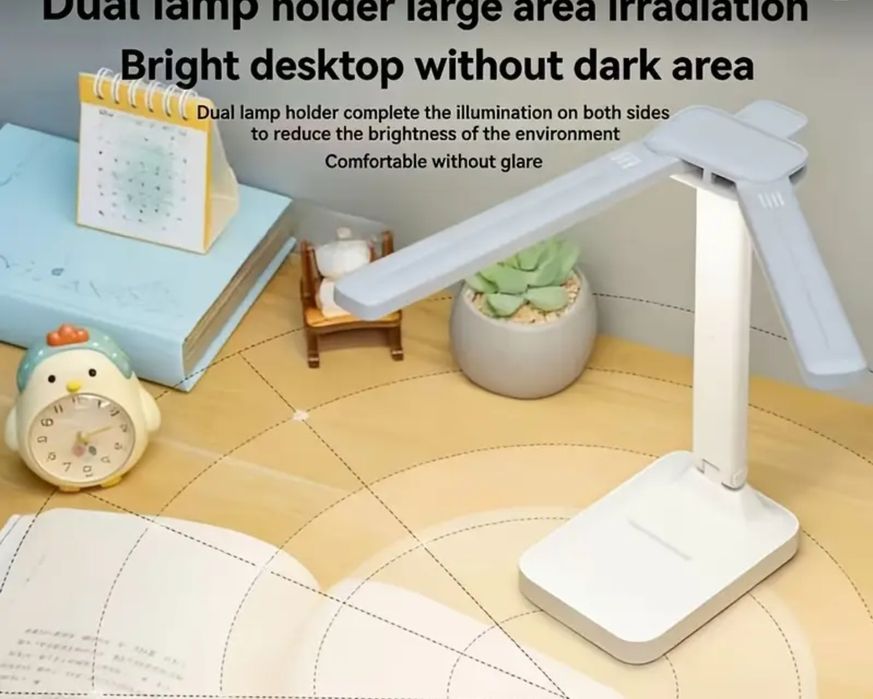 Светодиодная аккумуляторная настольная лампа сенсорная 3 режима