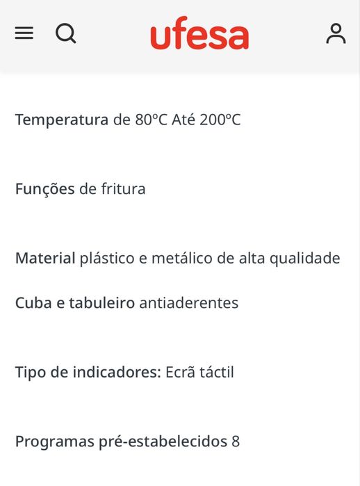 Air Fryer Ufesa Jaguar em garantia até fevereiro de 2027