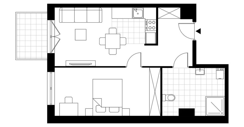 2-pokojowe mieszkanie 46m2 + balkon Bezpośrednio