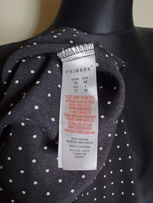 Elegancka czarna koszula w kropki XXL na lato