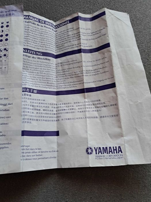 Flet  firmy YAMAHA -  soprano/descand recorder YRS-23