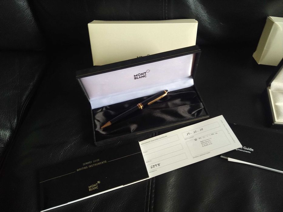 Conjunto 2 canetas Montblanc Meisterstuck (ouro rosa e platina)