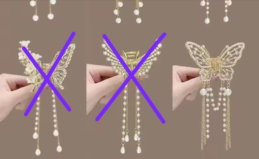 Дуже красивий крабик для волосся Метелик