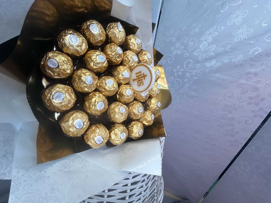 bukiet słodyczy, ferrero, komunia, prezent,