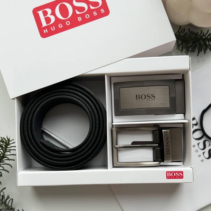 Ремінь чоловічий шкіряний із двома пряжками  CK  Boss  Tommy Lacoste Armani.