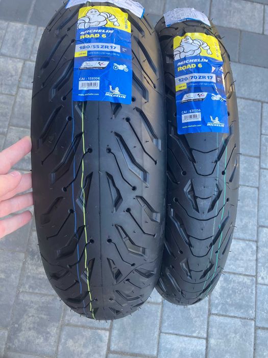 Komplet nowych opon motocyklowych MICHELIN ROAD 6 120/70ZR17 i 180/55ZR17 DOT2026