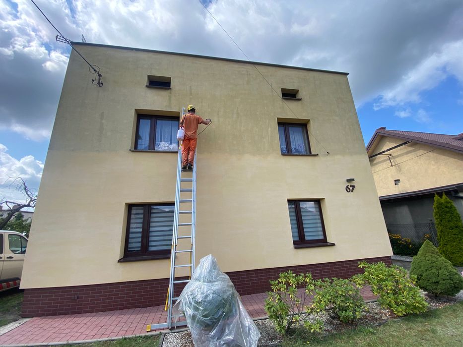 Mycie kostki brukowej, elewacji, dachów, ogrodzeń.Myjka gorącowodna.