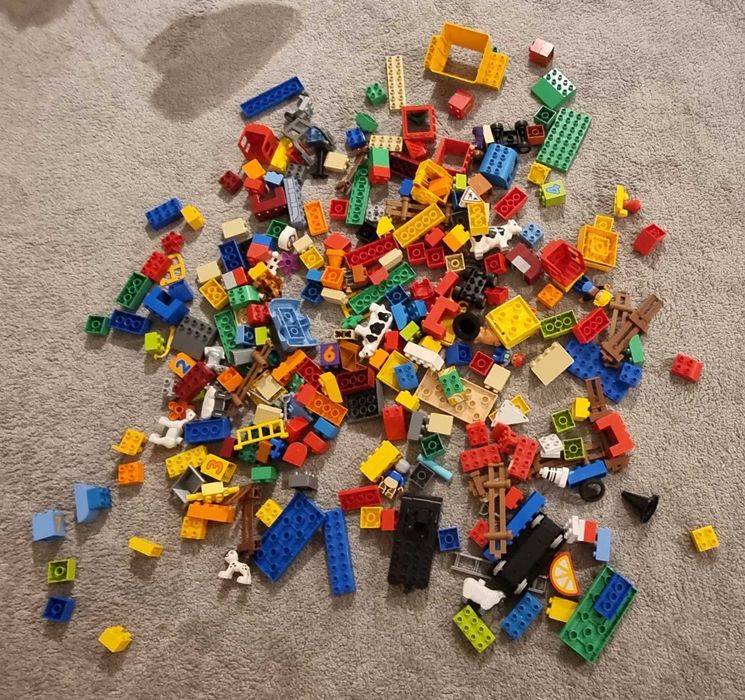 Duży zestaw LEGO Duplo 2,1 kg + Płytka Budowlana | Klocki MIX