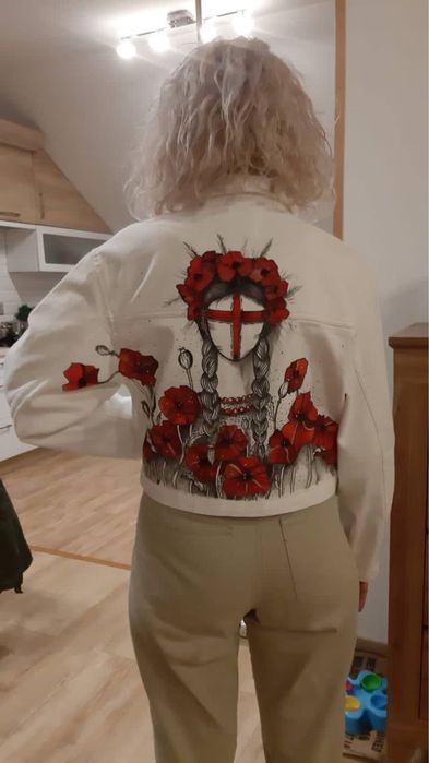Kurtka dżinsowa ręcznie malowana