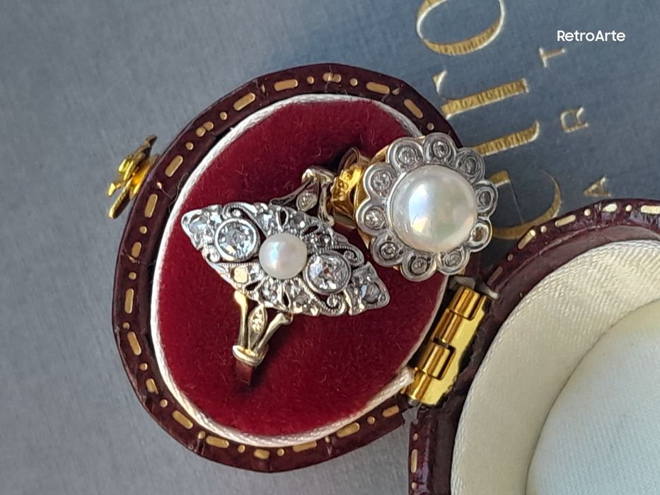 Kolczyki Perły Akoya Diamenty Złoto 585 WYCENA