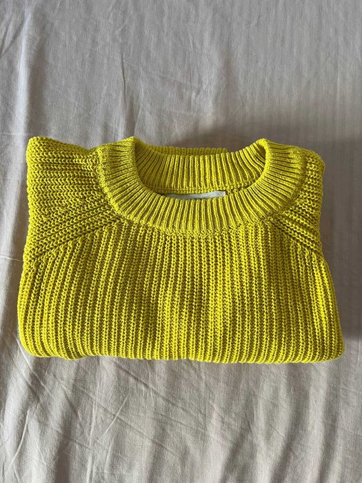 Camisola curta de malha grossa Zara amarelo-lima, 13-14 anos