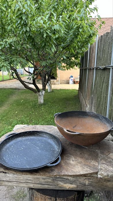 Чугунный казан + сковорода