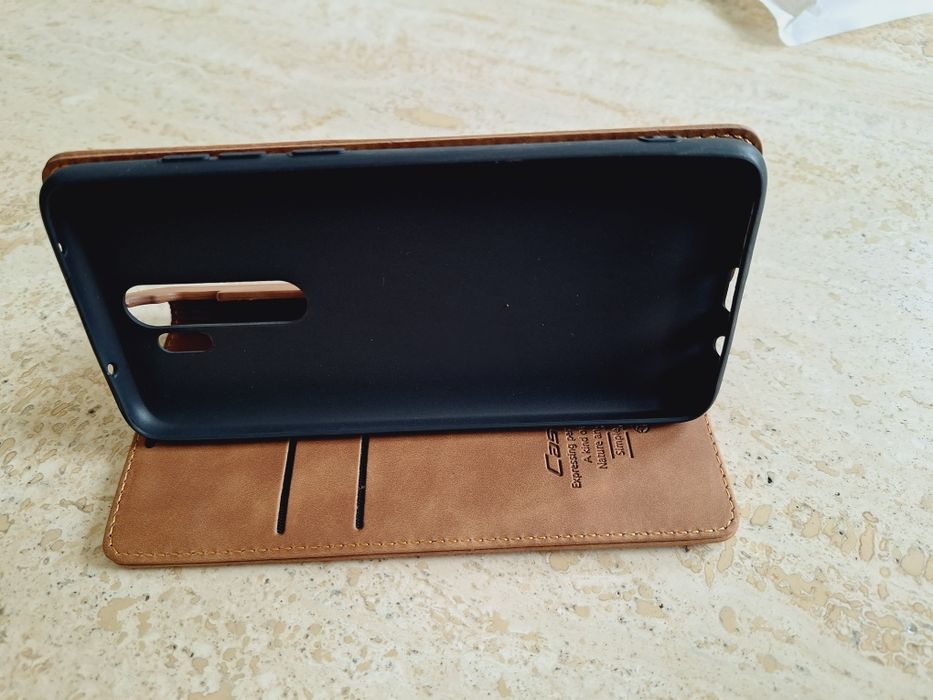 CaseMe Ekskluzywne Etui Portfel Redmi Note 8 Pro - brąz