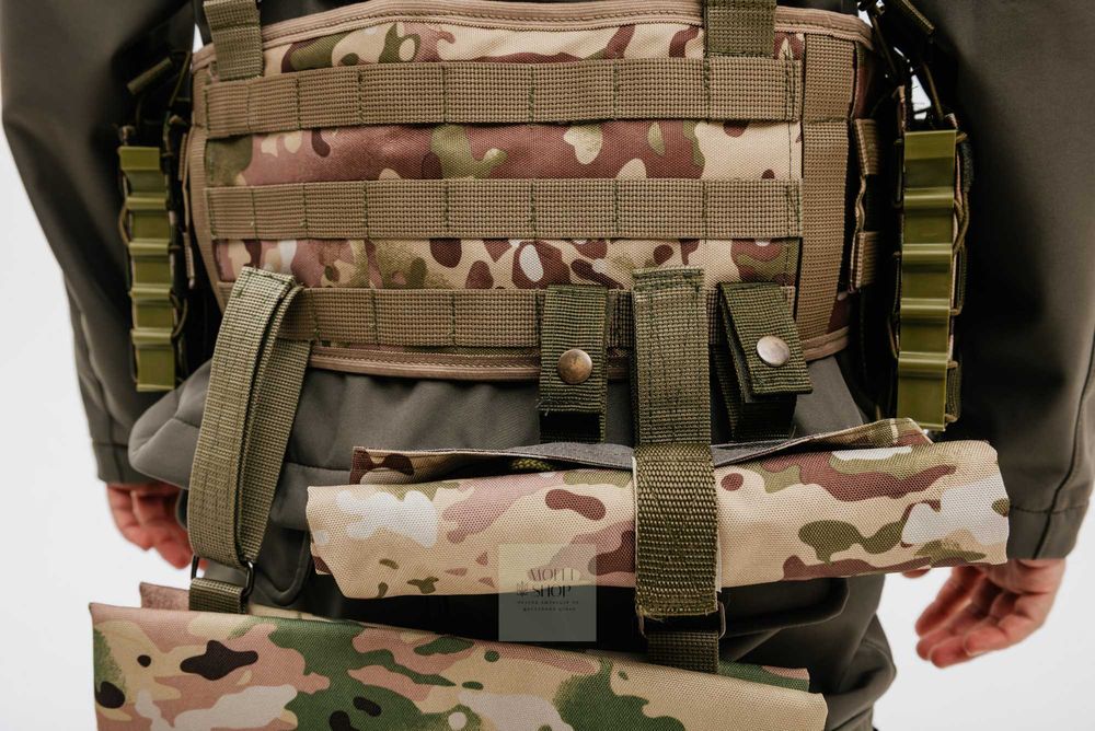 Тактичний ремінь РПС(Мультикам) в зборі з підсумками.