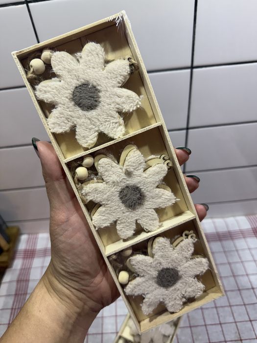 Dekoracyjne Zawieszki kwiatki nowe beżowe boho jesienne