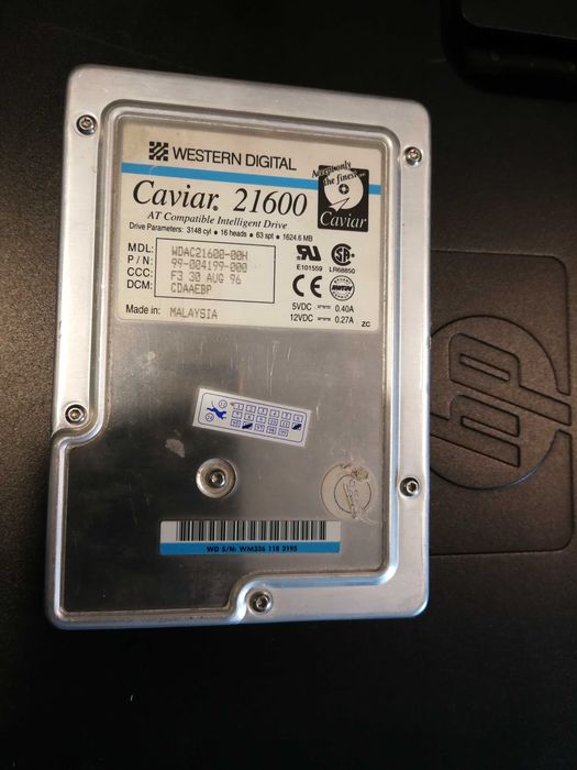 Western Digital Caviar 21600 1.6GB IDE P-ATA Vintage HDD 3.5 dysk wd