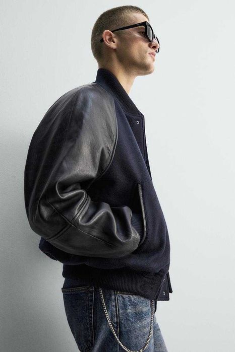 Zara бомбер куртка шкіряна Оригінал