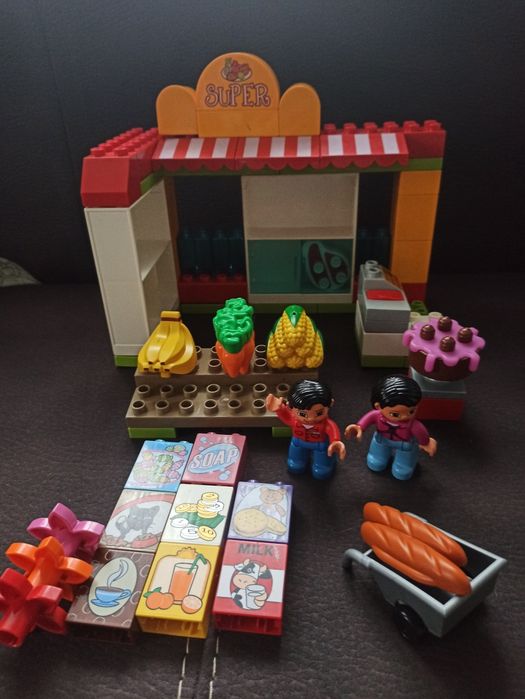 Lego duplo 5604 Supermarket kasa z dźwiękiem 5683 Warzywniak sklep