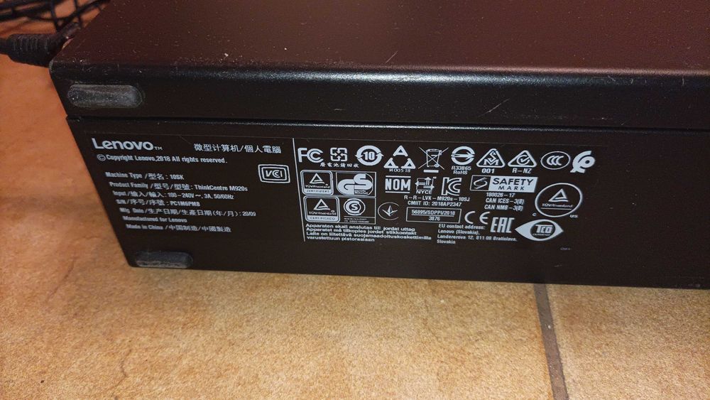Zestaw komputerowy Lenovo M920S Intel i5-9500 8GB 256GB SSD