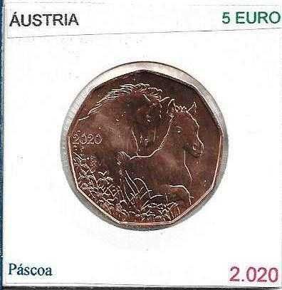 Áustria - - - 5 Euros - 2020 - - - Páscoa 2020 - - - Moeda