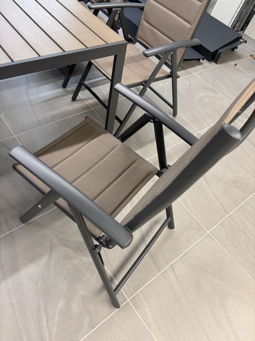 Stół ogrodowy aluminiowy Ibiza 180 cm Grey / Taupe+ 8 krzeseł