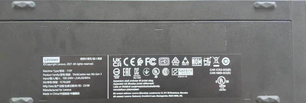 Lenovo ThinkCentre neo 50s gen3-Sem CPU/RAM/Disco