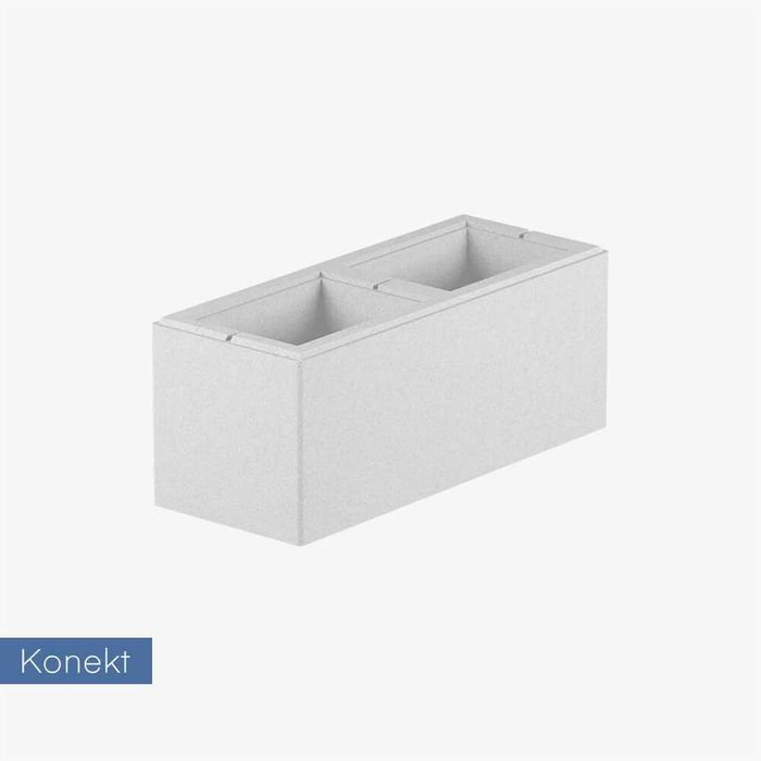 Ogrodzenie systemowe Konekt Boka Hvit biały 50x20x20 bloczek na mur