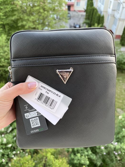 Чоловіча сумка від бренду Guess Certosa saffiano, оригінал