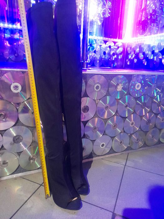 muszkieterki za kolano wesela disco nowe czarne elastyczne dopasowują