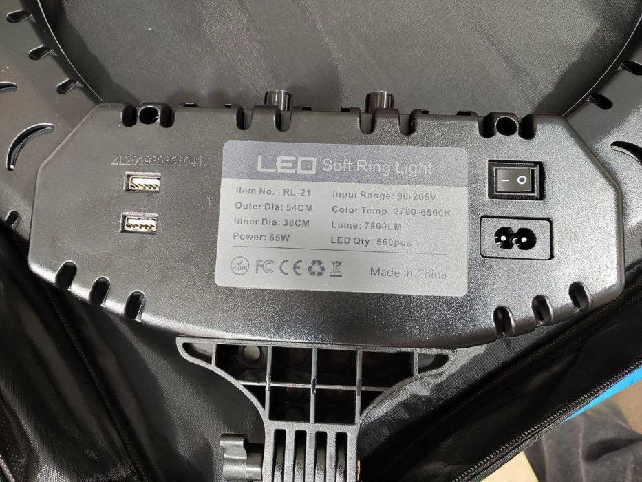 Кольцевая LED лампа RL-21 55см ОРИГИНАЛ пульт, сумка, усиленный штатив