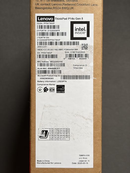 Ноутбук Lenovo ThinkPad P14s Gen 5