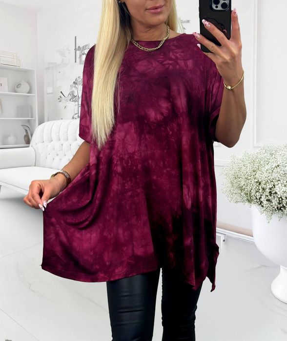 Bluzka plus size tunika duży rozmiar luźna 52/54/56
