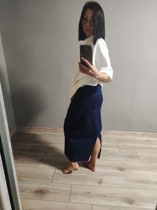 Джинсова спідниця максі, розмір S