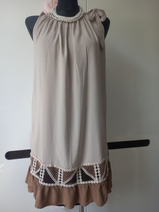 Sukienka bez rękawów etno boho Made in Italy roz S 36