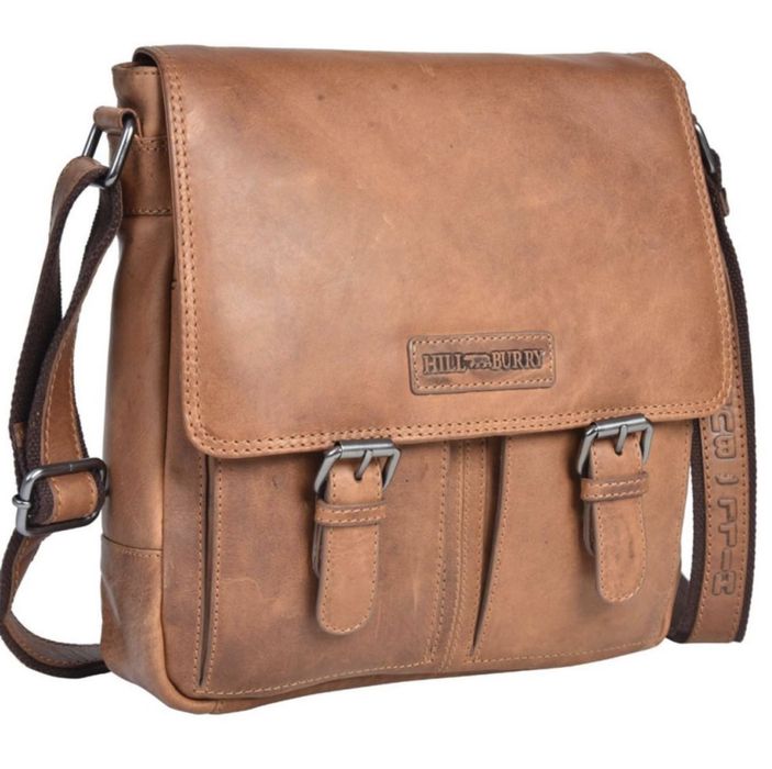 Hill Burry чоловіча сумка шкіряна Планшет Рыжая кожаная сумка мужская