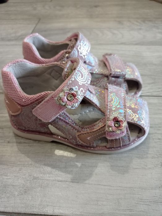 Дитячі босоніжки, сандалі для дівчинки Kimboo, рожеві, 23 см./14,5 см.