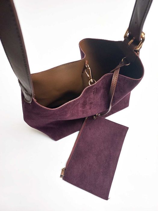 Mala Ombro Roxo Castanho