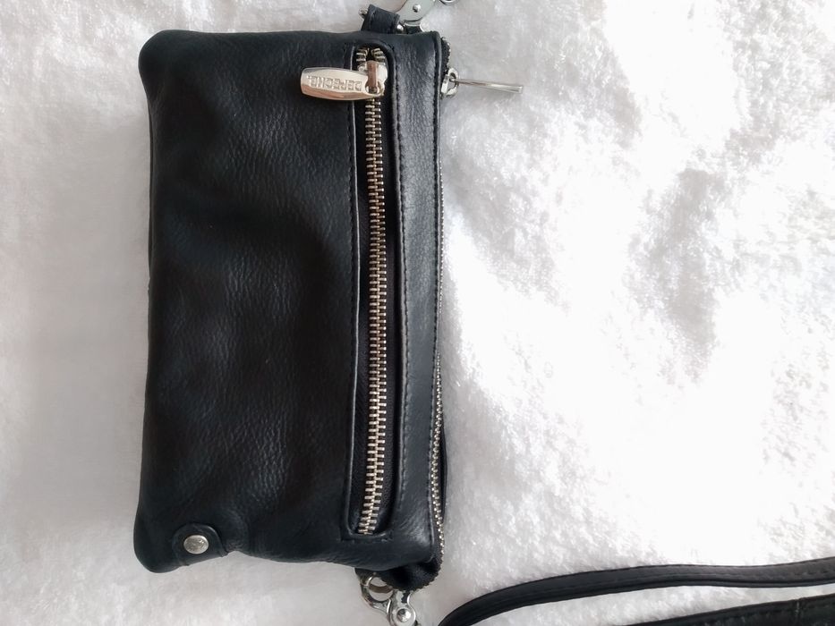 Сумка-портмоне, синий Adax, и черный Depeshe, кожа, фирма.