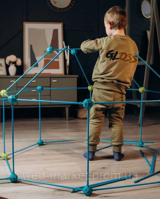 Подарунок Дитячий ігровий 3D конструктор Намет Халабуда  (85 деталей)