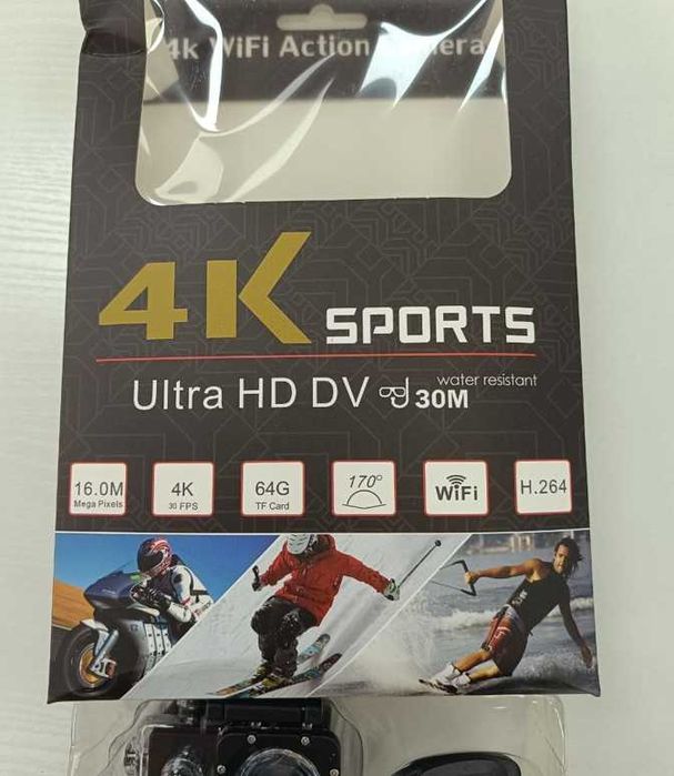 Экшн-камера 4K Ultra HD Wi-Fi с пультом водонепроницаемая регистратор