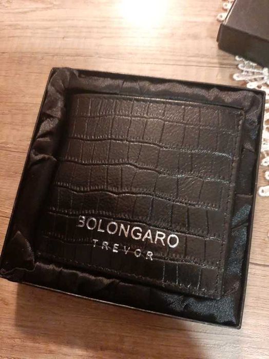 Czarny skórzany Portfel Bolongaro Trevor