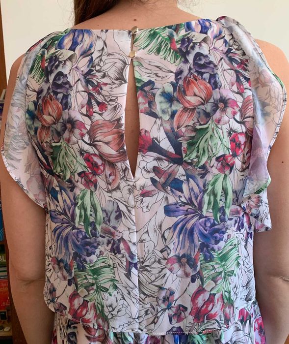 Vestido comprido H&M print floral