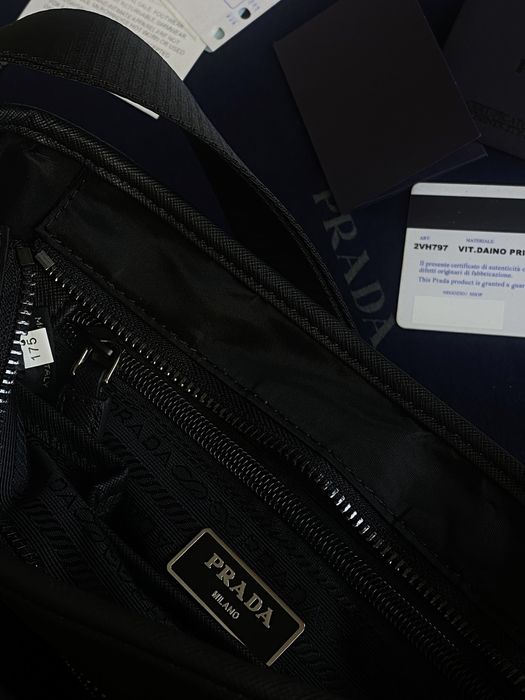 Prada Lampo Re-Nylon Messenger Bag Nero