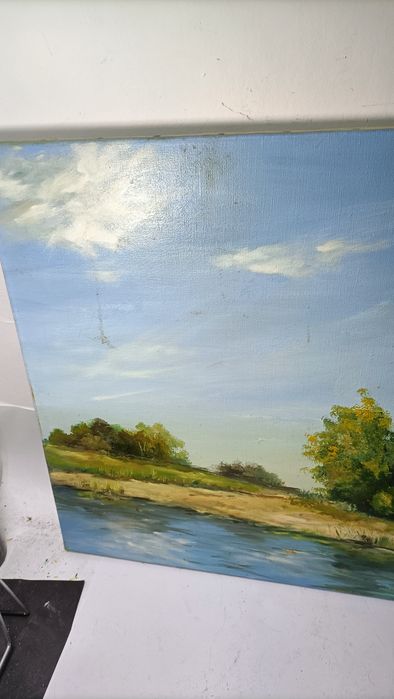 Piękny duży obraz pejzaż Maria Czech olej na płótnie