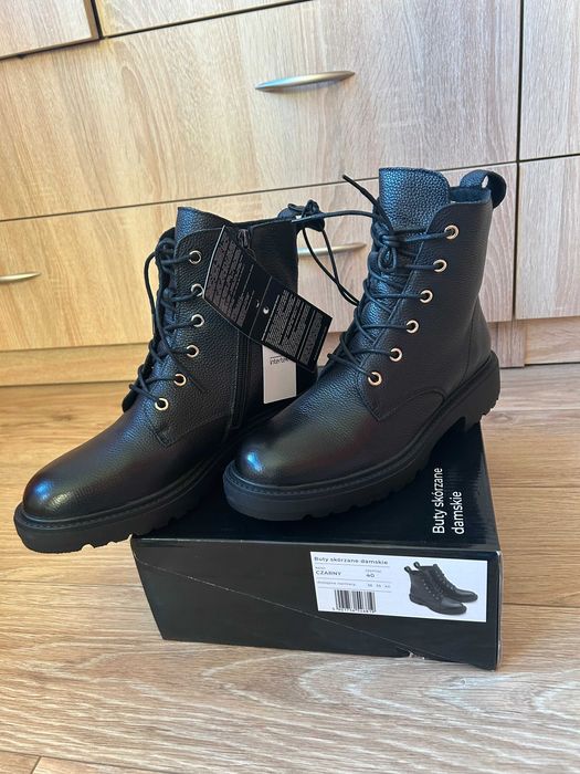 nowe buty skórzande damskie