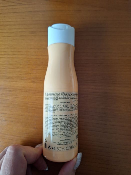 Tónico de Rosto com Alperce e Laranja Biológicos Oriflame