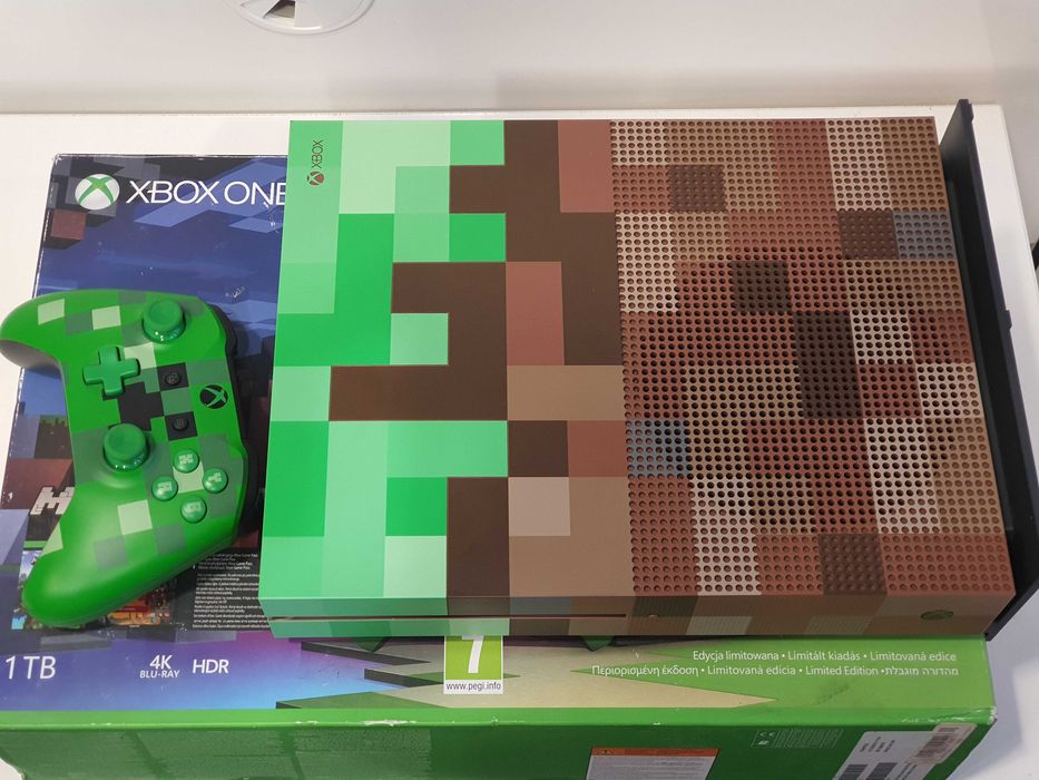 Gwarancja Konsola XBOX One S Minecraft 1TB 4K +Pad *MINECRAFT CREEPER ...