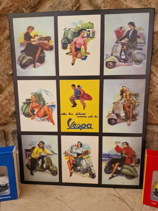 Vespa lambreta coleção 4 modelos + publicidade chapa